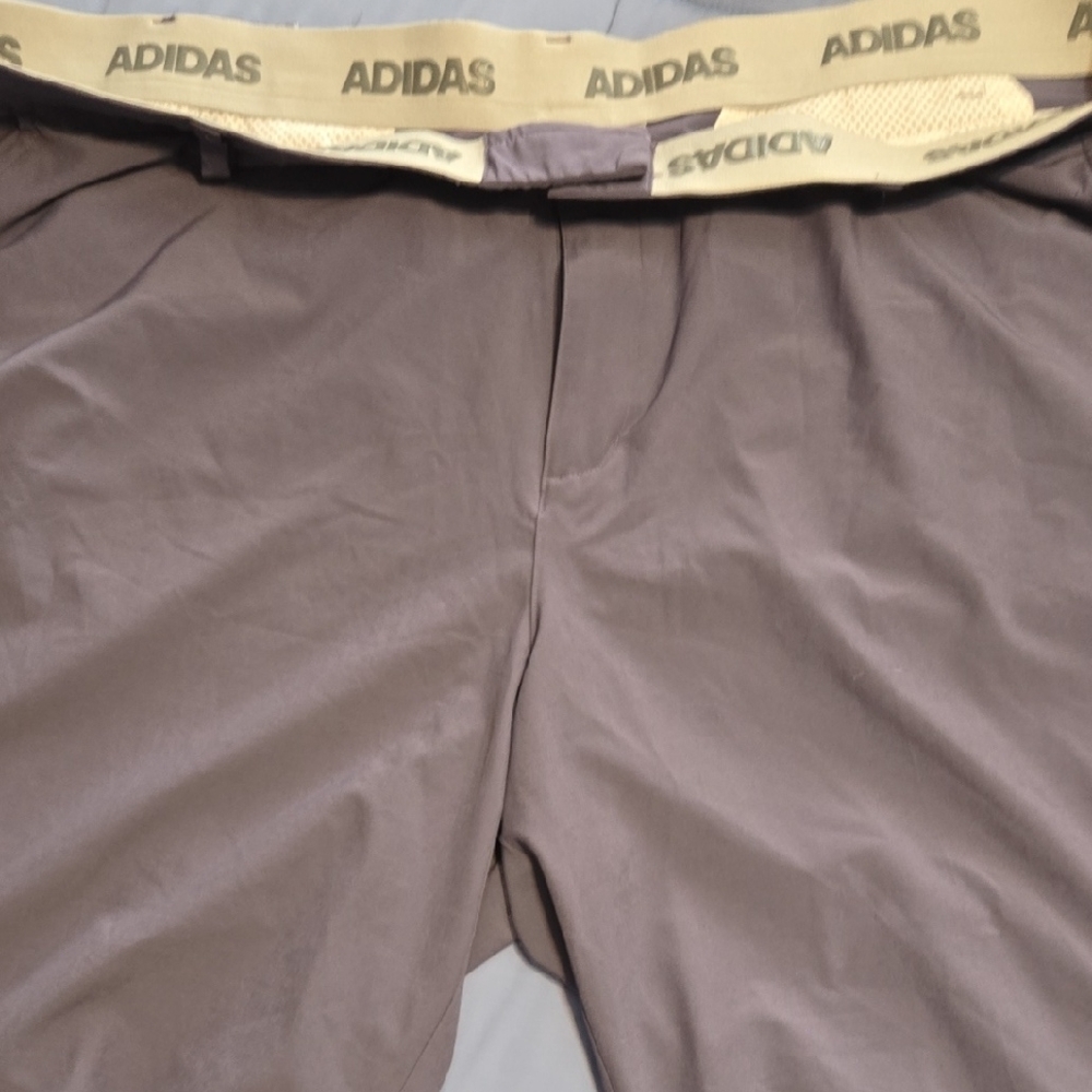 Adidas Men's Athletic Shorts in Gray and Cream
